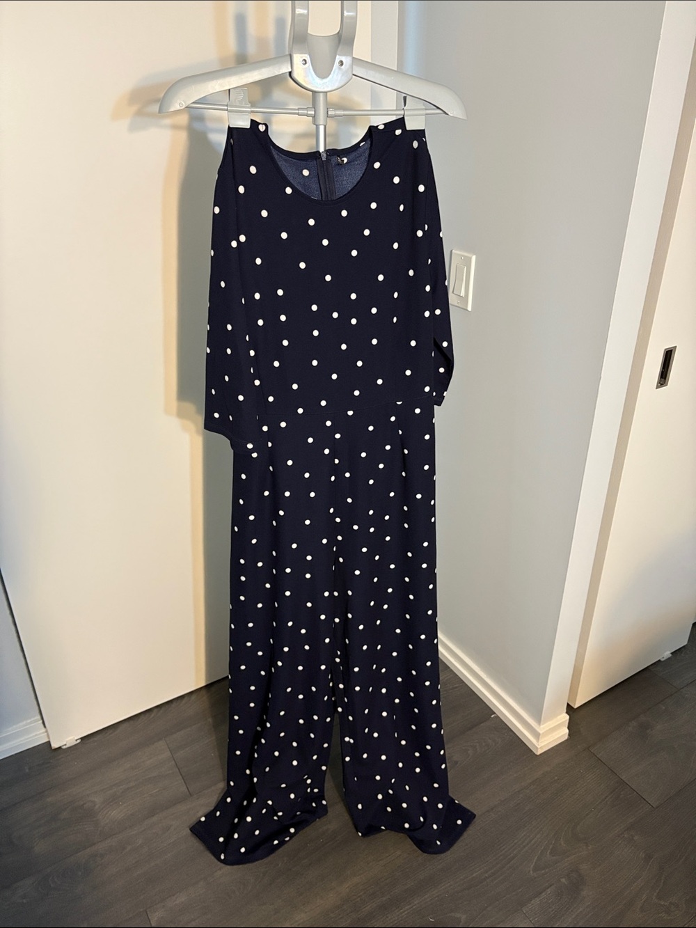 Only Navy Blue Polka Dot Jumpsuit with White Dots